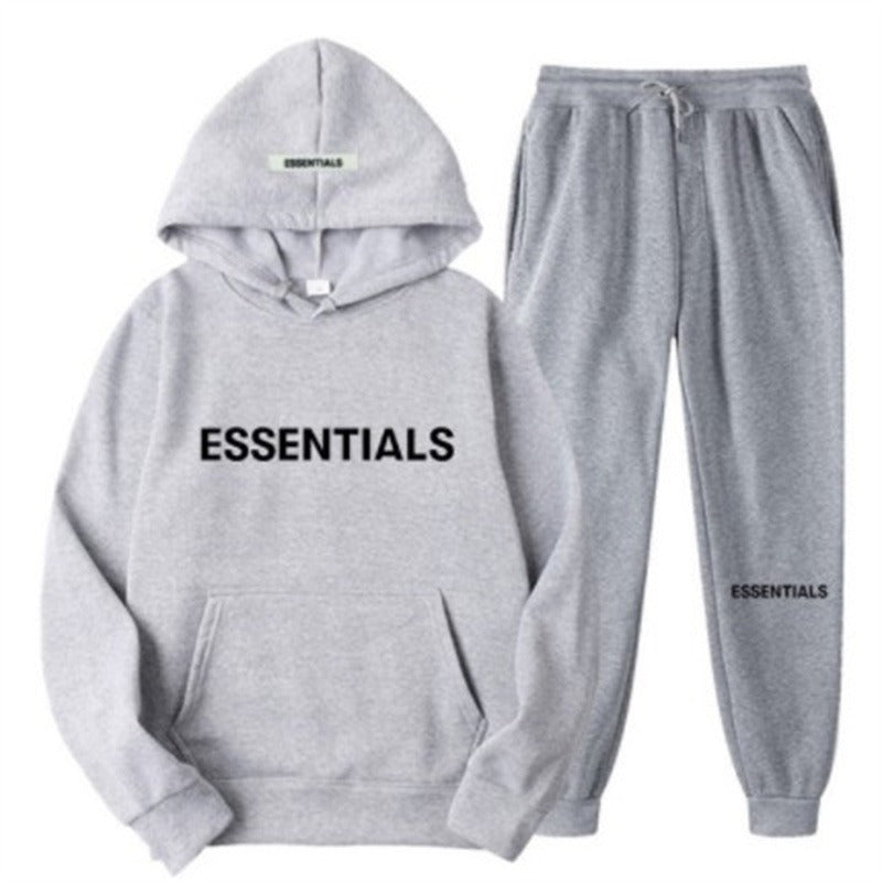 FEAR OF GOD ESSENTIALS Couple Suit Men's and Women's Double Line Hoodie High Street Fashion Brand Autumn and Winter Two piece Set