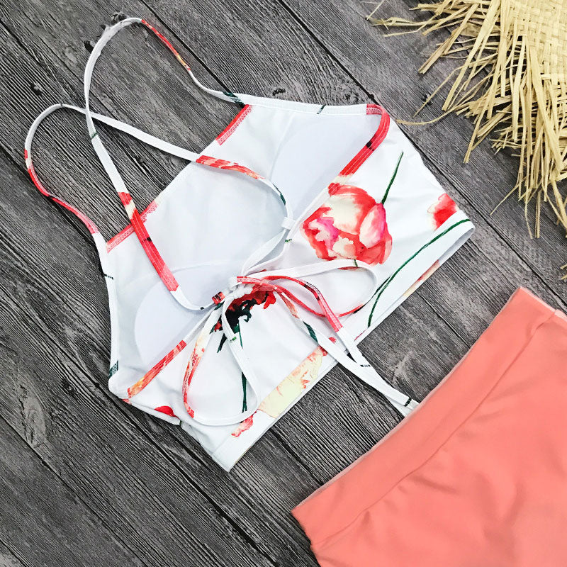 Sexy High Waist Bikini Swimwear Women Swimsuit Push Up Biquini Bathing Suit High Neck Bikinis Women Summer Beach Wear