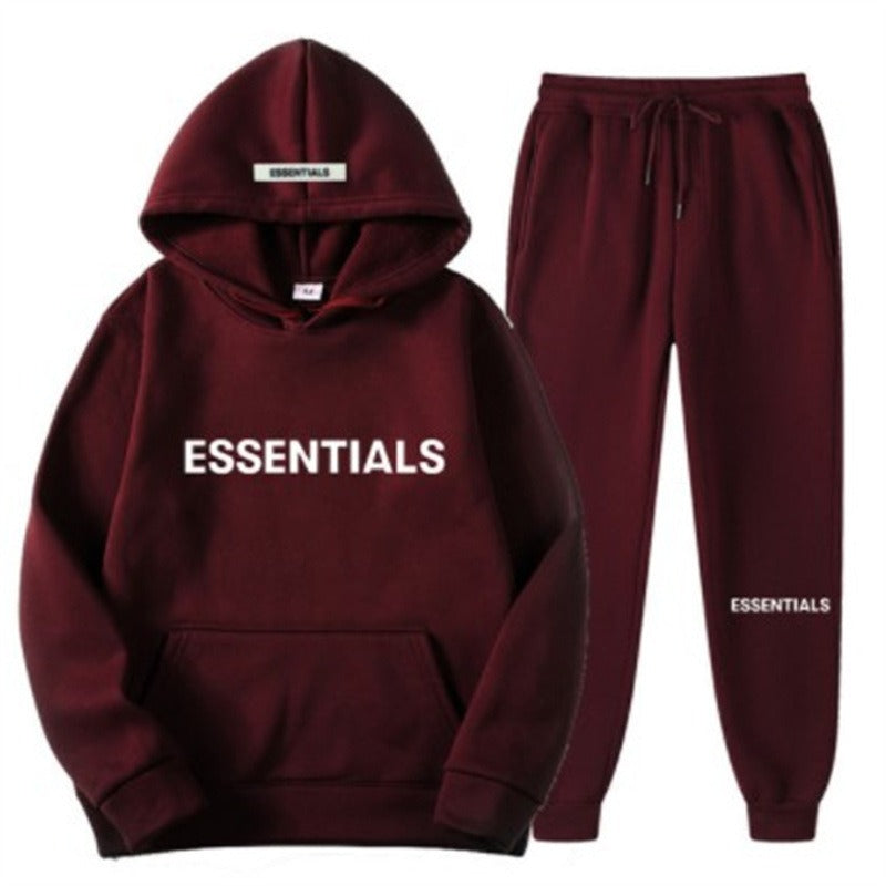 FEAR OF GOD ESSENTIALS Couple Suit Men's and Women's Double Line Hoodie High Street Fashion Brand Autumn and Winter Two piece Set