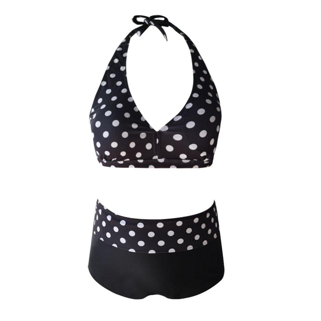 Sexy Bandage Bikinis Women High Waist Bikini Plus Size Women Polka Dot Print Beach Swimwear Swimwear Biquini