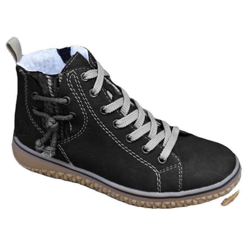 New women's Uggs flat Doc Martens with zipper and cotton ankle boots women's cotton shoes