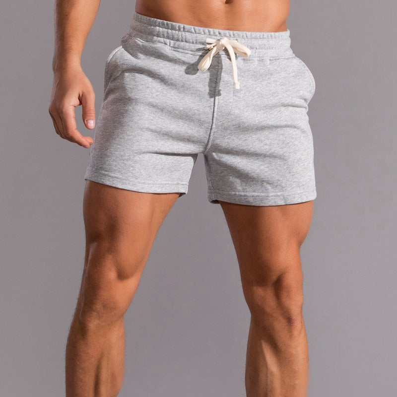 Sportshorts aus Baumwolle, trendige verkürzte Herrenhose, übergroße lässige verkürzte Hose, Lauf-Fitnesshose