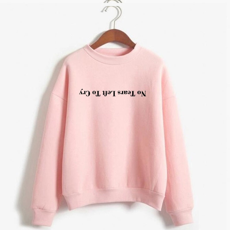 Ariana Grande "No Tears Left to Cry" Hoodie – Women's Harajuku Print Pullover