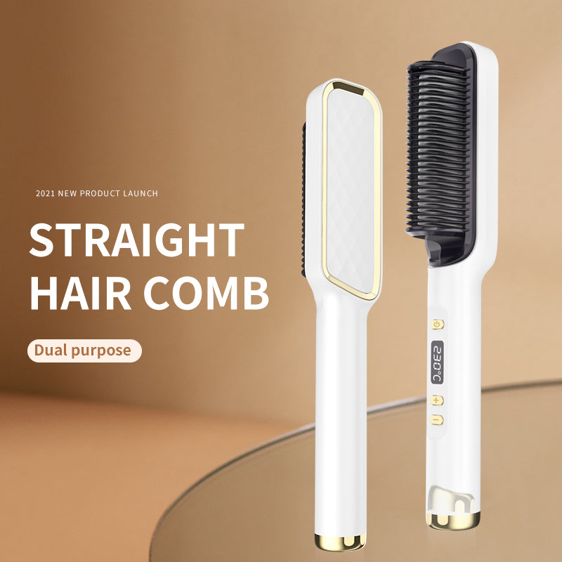 Straight Hair Comb, Lcd, Household Negative Ion Lazy Person Curling Stick, Dual Purpose Hair Salon, Electric Hair Straightener