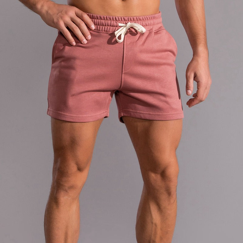 Sportshorts aus Baumwolle, trendige verkürzte Herrenhose, übergroße lässige verkürzte Hose, Lauf-Fitnesshose