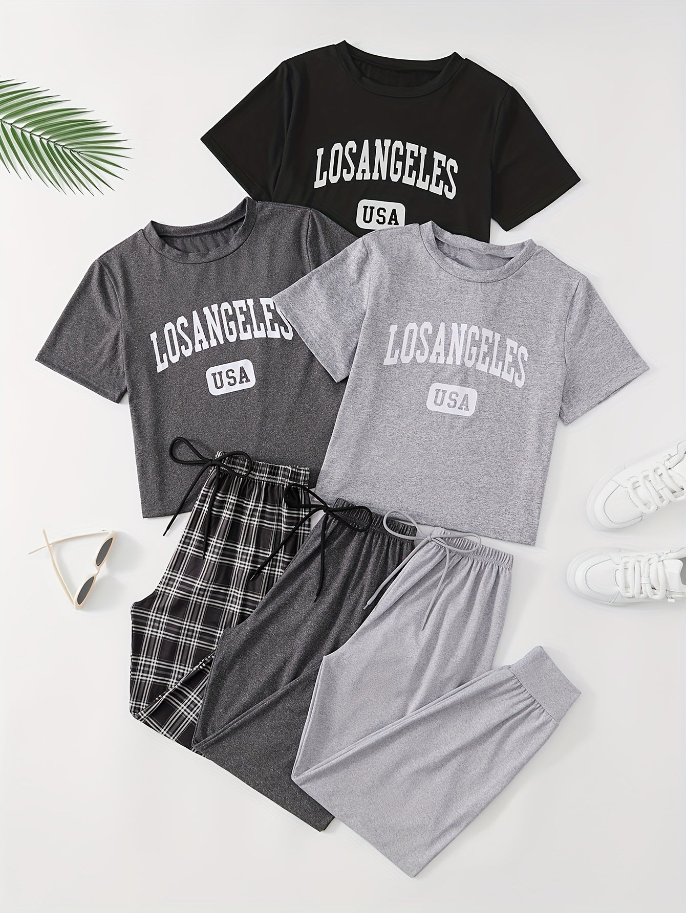 3-Piece Women's Letter Print pyjama Set