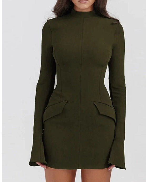 Elegant Slim Fit Long-Sleeved Dress