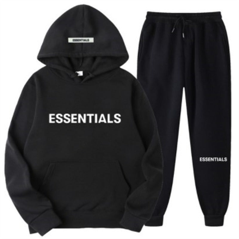 FEAR OF GOD ESSENTIALS Couple Suit Men's and Women's Double Line Hoodie High Street Fashion Brand Autumn and Winter Two piece Set