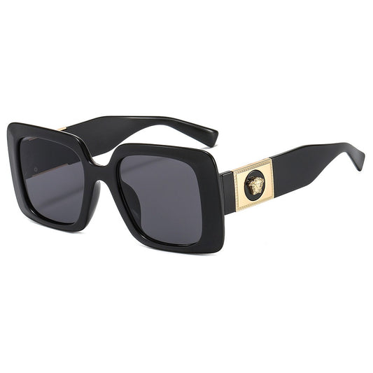 Fashionable and trendy sunglasses, internet celebrity, outdoor live streaming, sunglasses, floral box, two color glasses