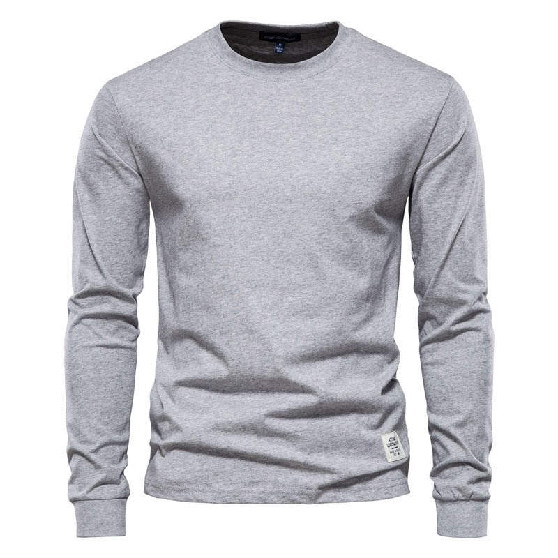 Autumn Fashion Long Sleeve New Men's Solid Long Sleeve Top High Street Inner Cotton T-Shirt