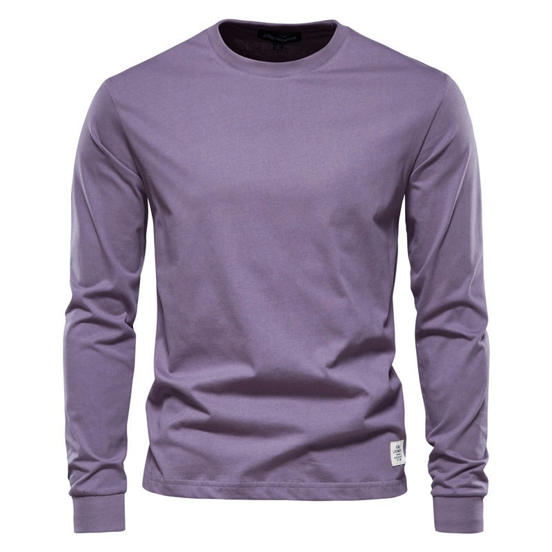 Autumn Fashion Long Sleeve New Men's Solid Long Sleeve Top High Street Inner Cotton T-Shirt