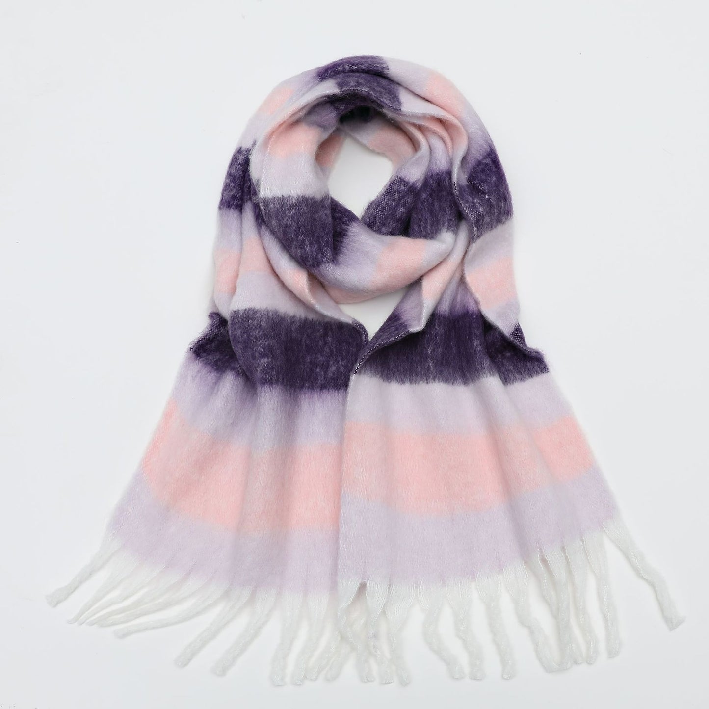 Autumn and Winter Imitation Cashmere Scarves – Thickened Striped Plaid with Tassels