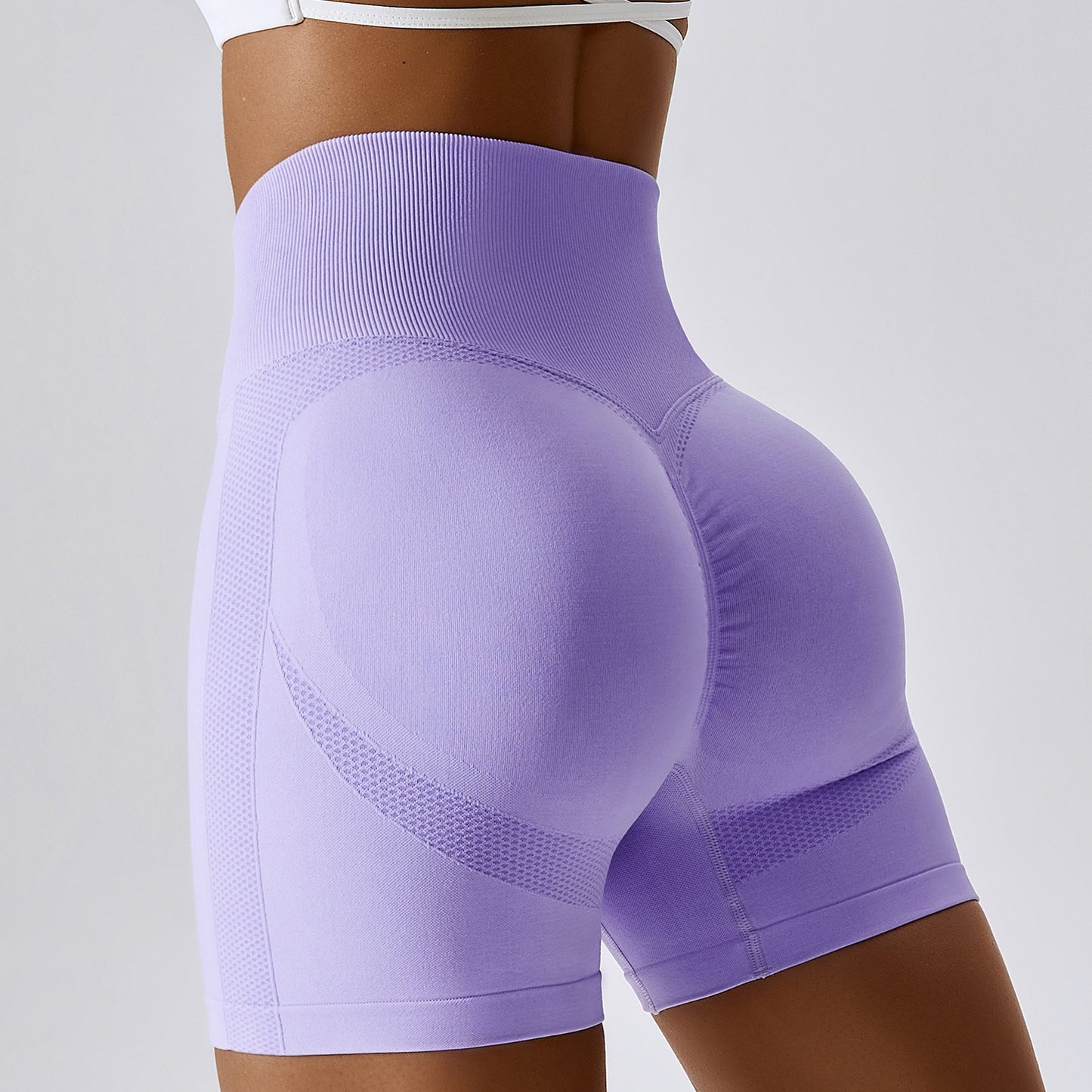 Seamless Yoga Shorts Honey Peach Hip Lift High Waist Fitness Pants Tight Running Sports Shorts for Women