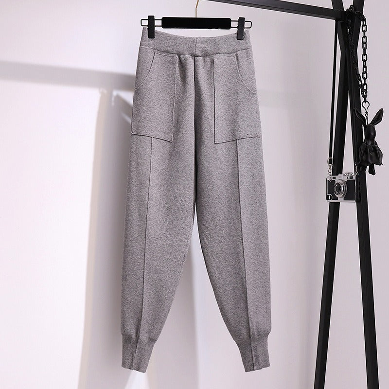 Hot sale fashion style textile fabric cotton comfortable high waist ladies girls wearing Women's Pants casual pants