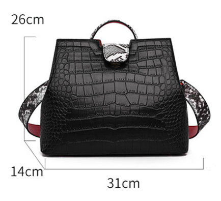 Fashion foreign trade women bag texture crocodile pattern ladies handbag large capacity