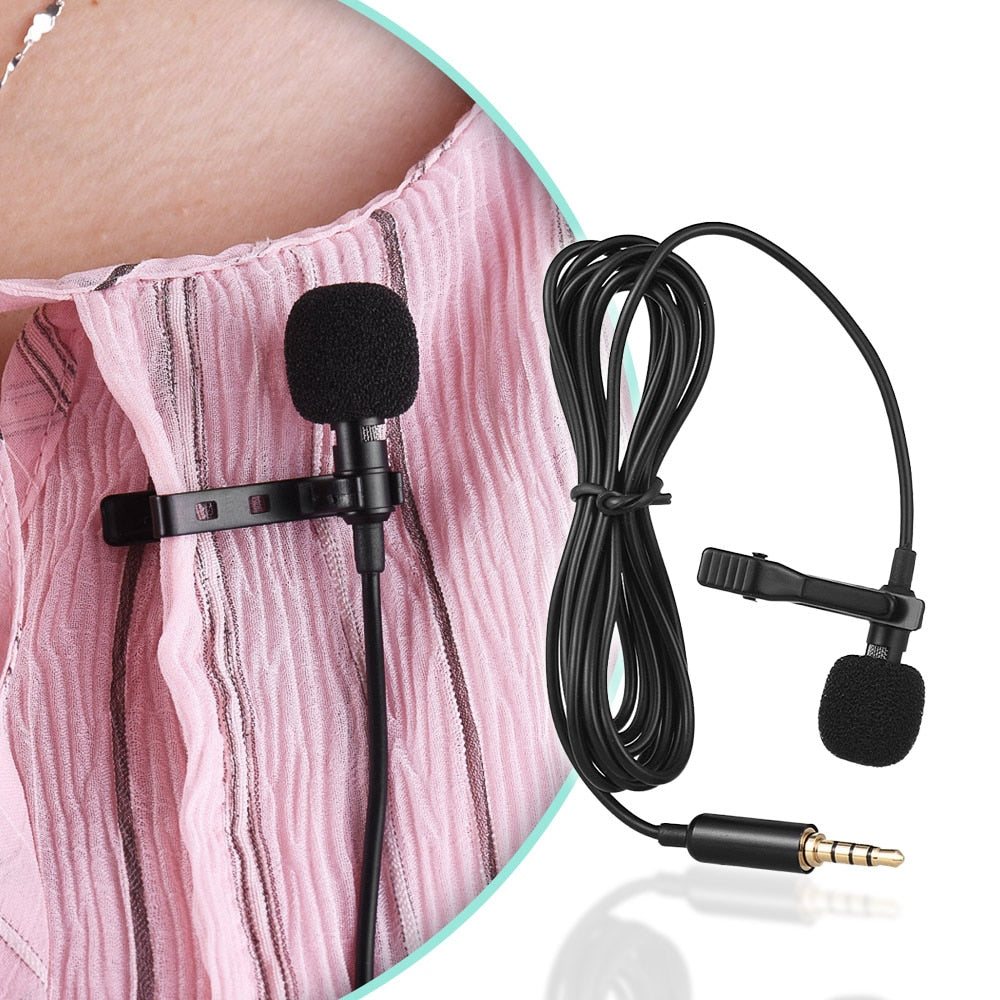 Andoer EY-510A Mini Portable Clip-on Lavalier Microphone – Wired for iPhone, iPad, Android, and DSLR Cameras