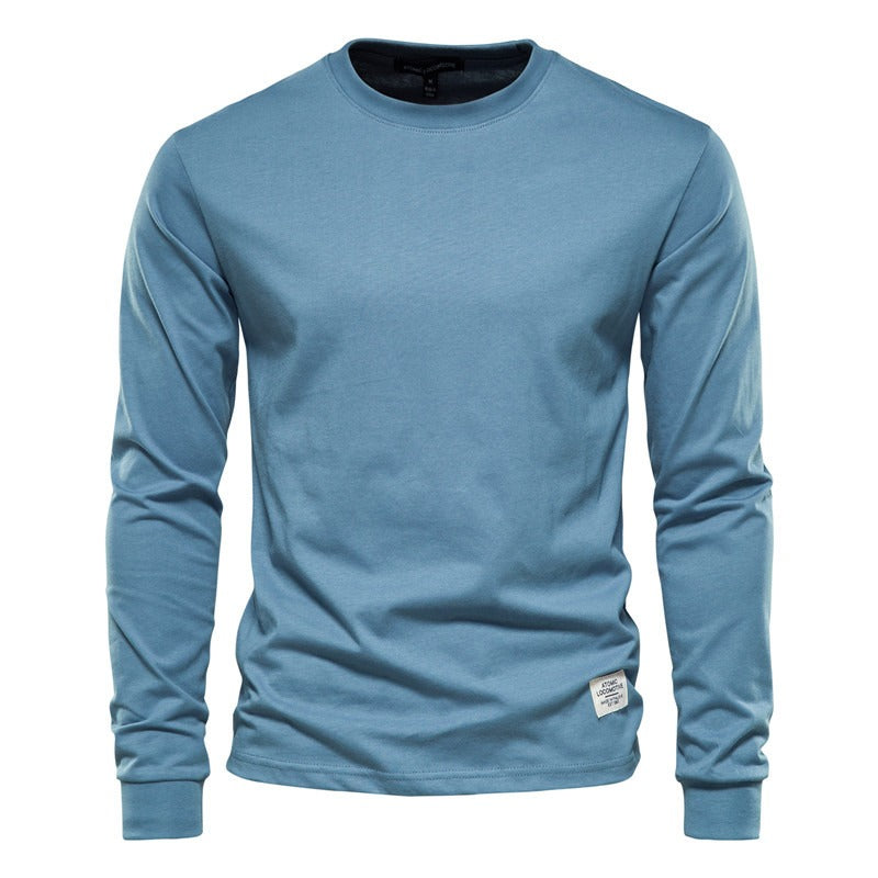 Autumn Fashion Long Sleeve New Men's Solid Long Sleeve Top High Street Inner Cotton T-Shirt