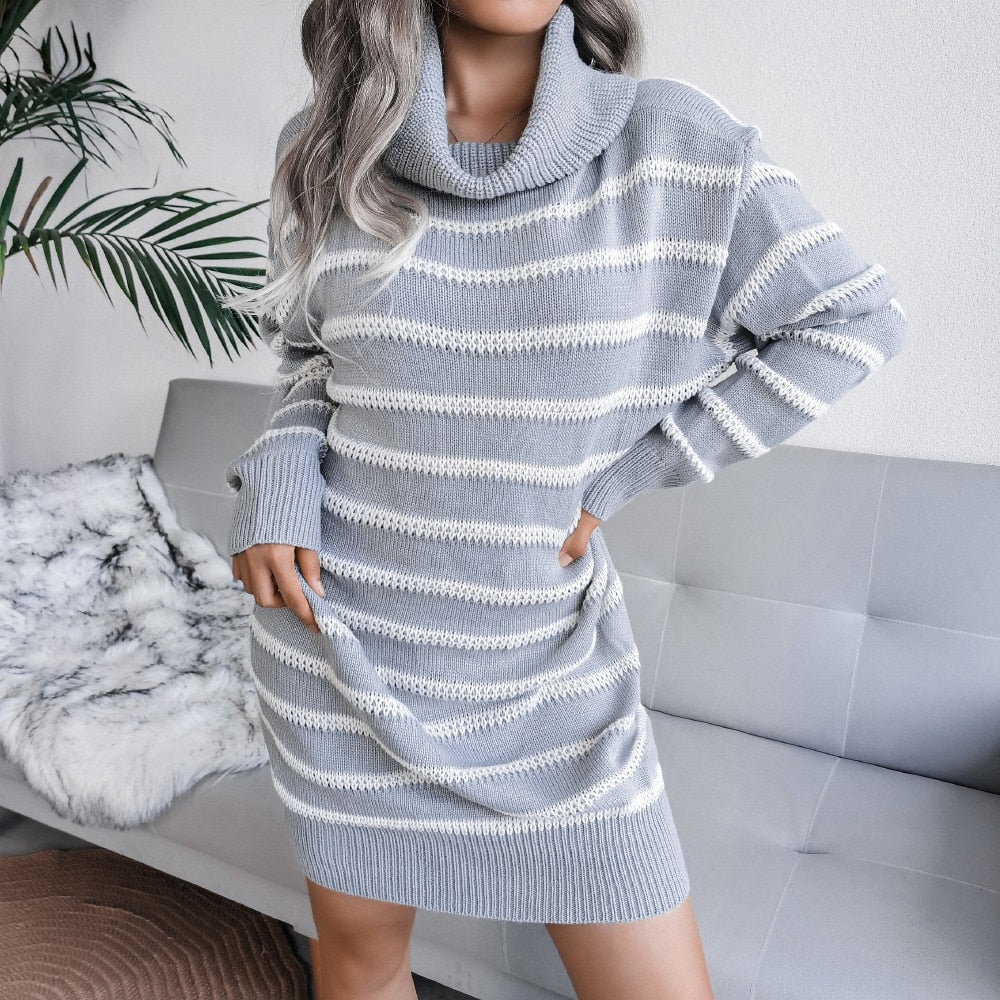 Off Shoulder Knitted Sweater Dresses For Women Autumn Winter Lantern Long Sleeve Dress Ladies Casual Dress White Black