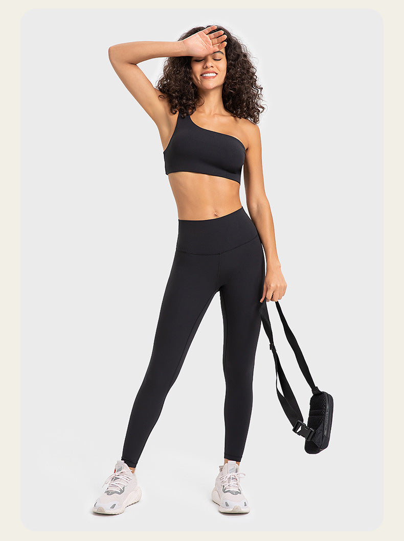 Yoga-Anzug, Hosenträgerweste, Damen, schönes Rückendesign, schräge Schultern, Tunning, Sport, Fitness, sexy Top 