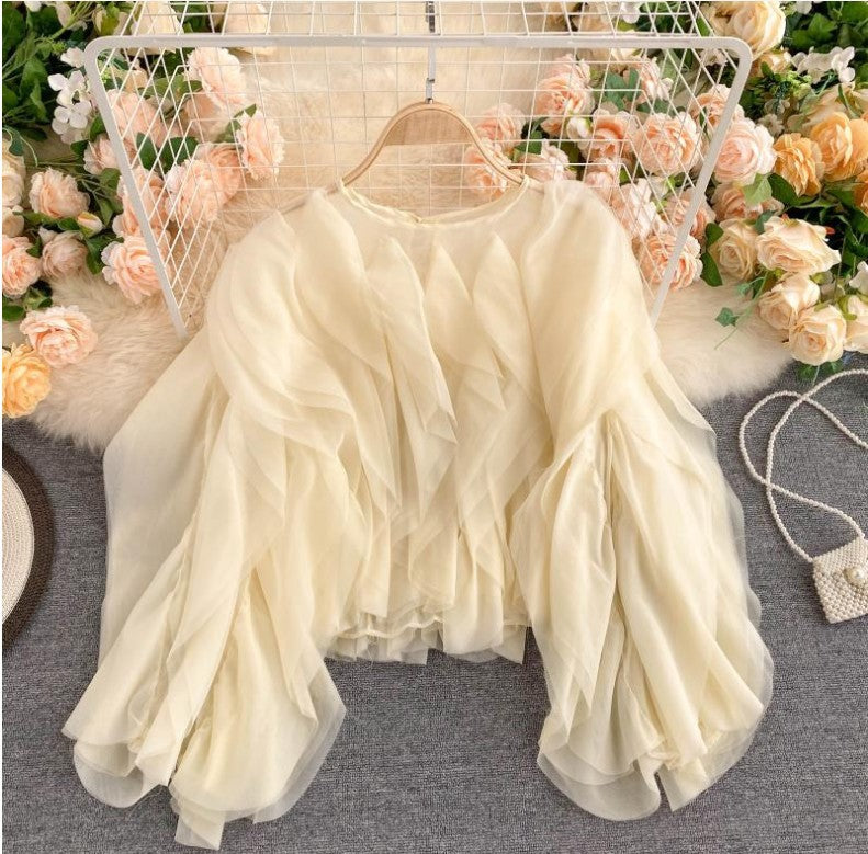 Ins Design Sense Costumes Are Very Fairy Top New Women's Multi-Layer Ruffled Quality Chiffon Shirt