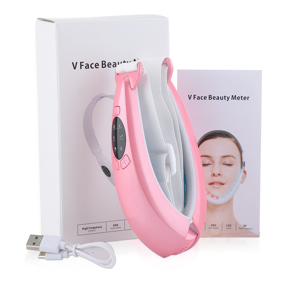 Micro Current Color Light V Face Instrument Tightening Beauty Instrument Hot Compress Lifting Face Slimming Instrument - Mammalook