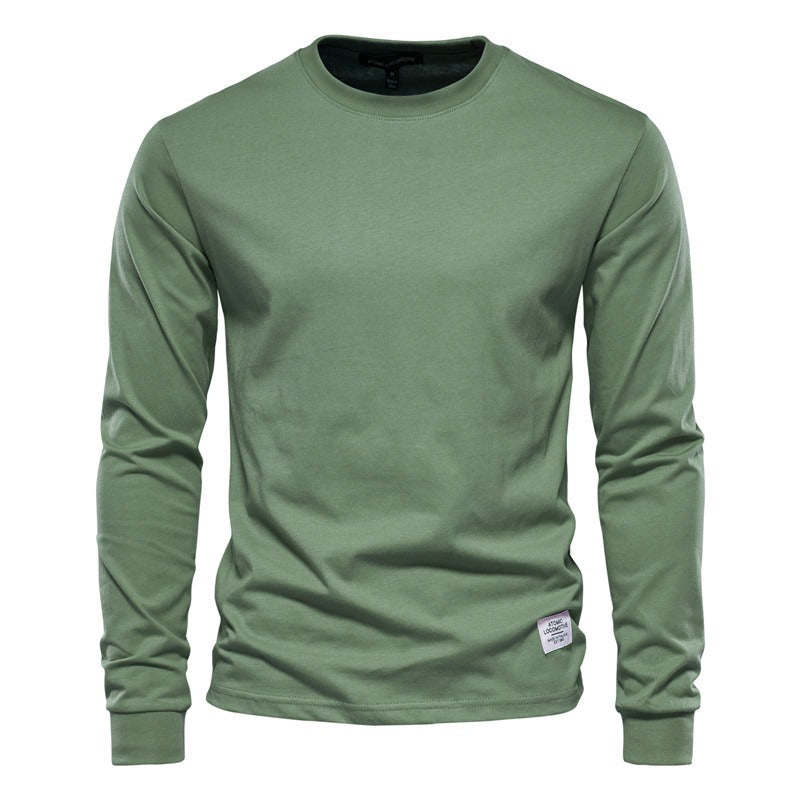 Autumn Fashion Long Sleeve New Men's Solid Long Sleeve Top High Street Inner Cotton T-Shirt