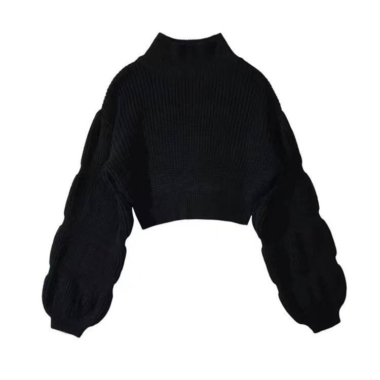 Slim Crop Top Female Elegant Short Pullover Sweaters