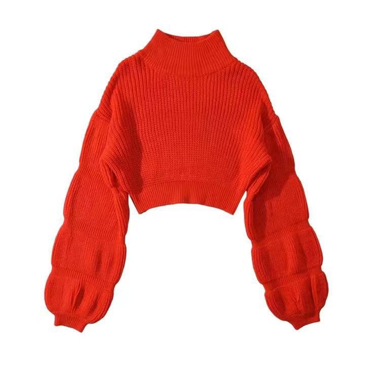 Slim Crop Top Female Elegant Short Pullover Sweaters