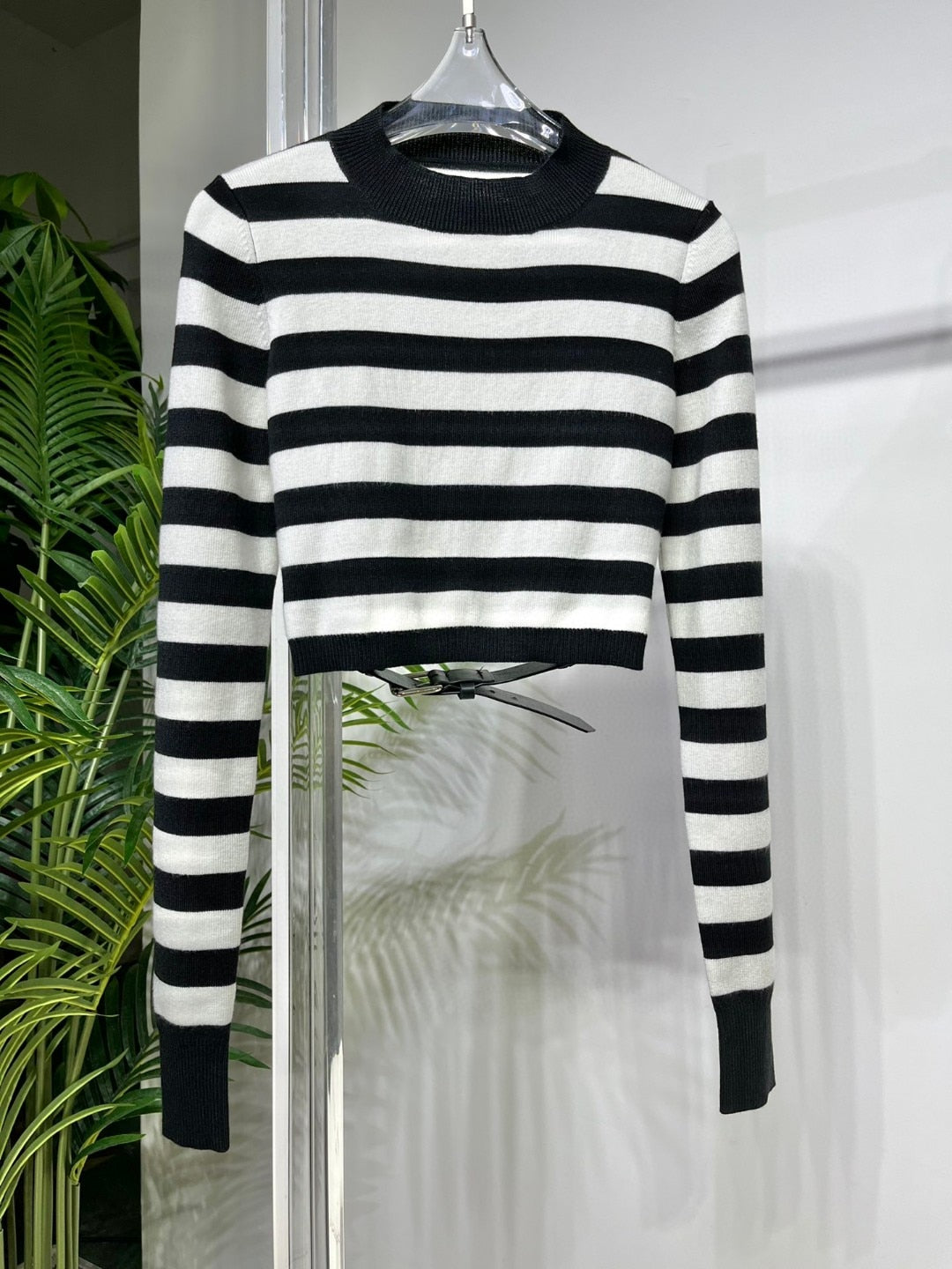 Herbst Casual Neue Frauen Hohe Qualität Striped Backless Wolle Pullover Weibliche Chic Pullover