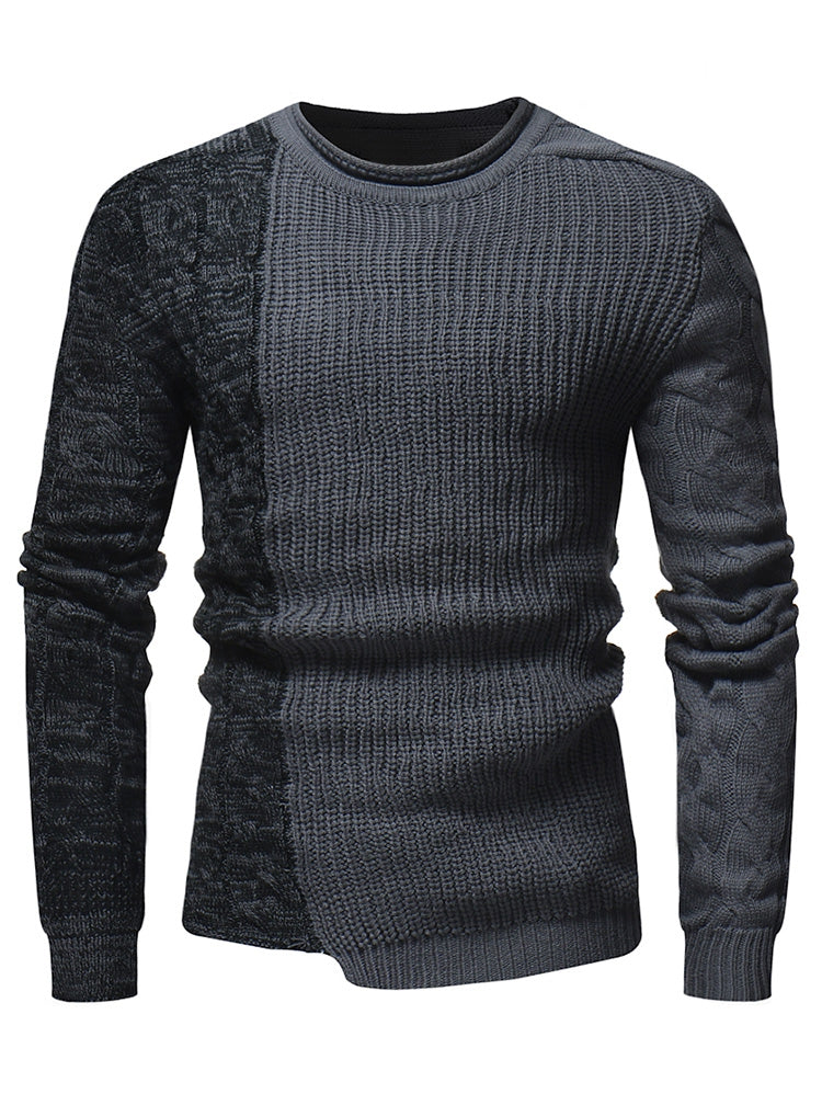 Spliced Raglan Sleeve Pullover Sweater