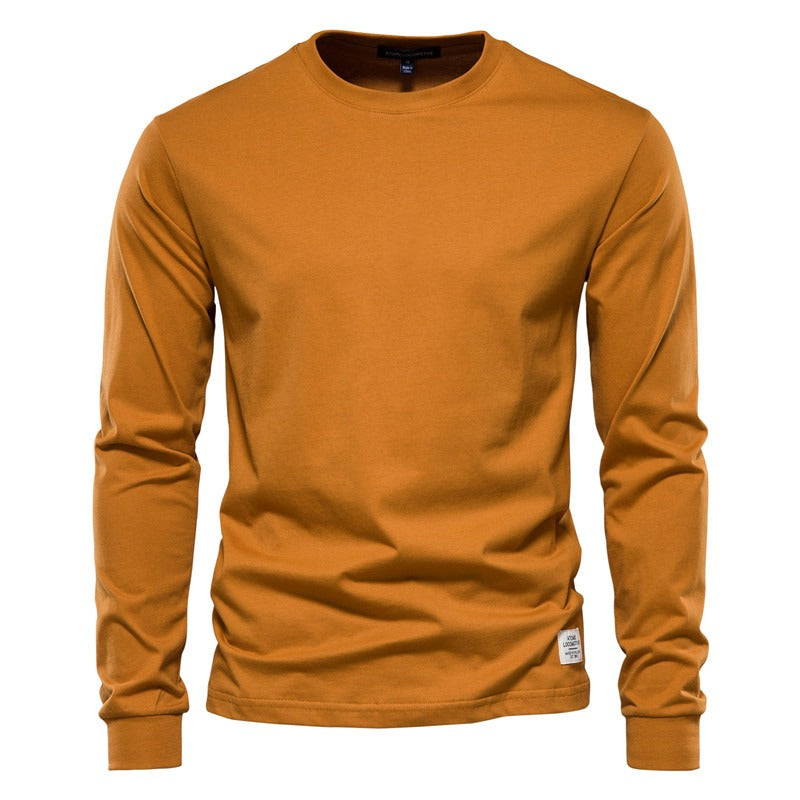 Autumn Fashion Long Sleeve New Men's Solid Long Sleeve Top High Street Inner Cotton T-Shirt