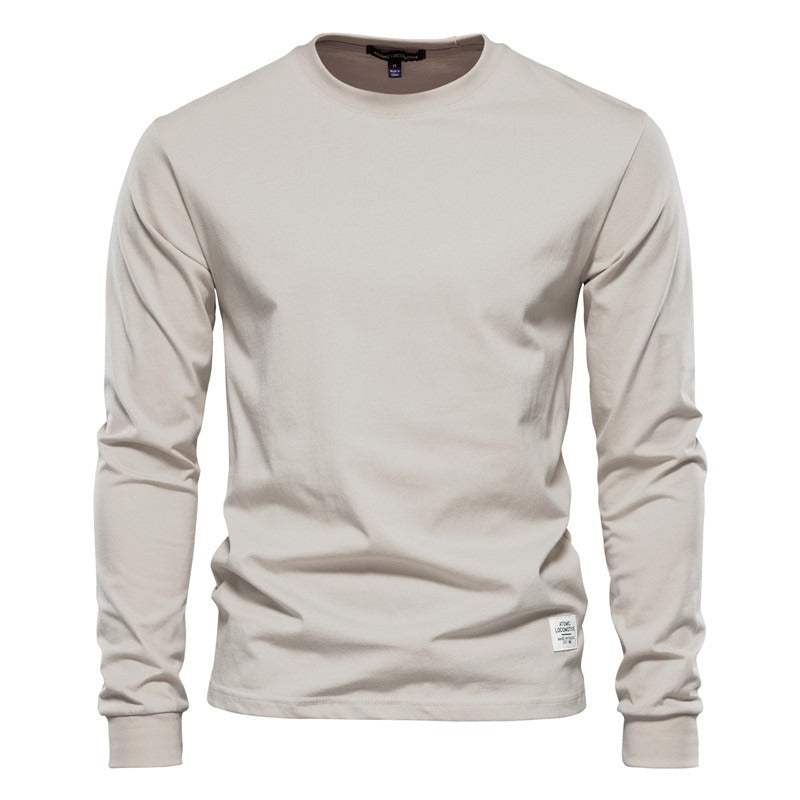 Autumn Fashion Long Sleeve New Men's Solid Long Sleeve Top High Street Inner Cotton T-Shirt