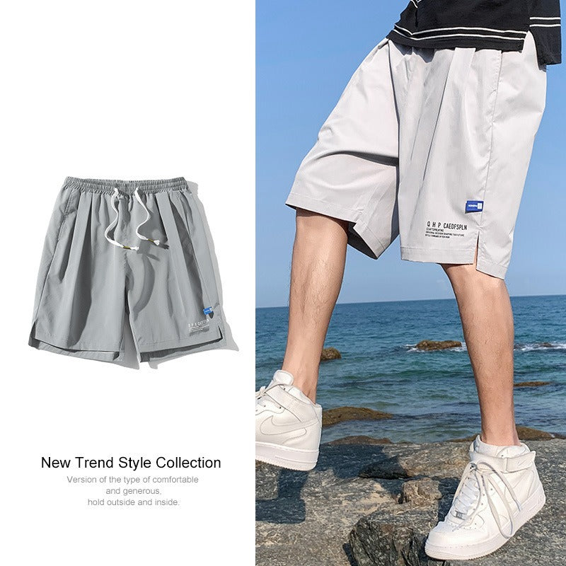 Ice Silk Shorts Herren Sommer Dünne Oberbekleidung Schnell Trocknend Casual Hosen Herren Fünf Punkt Trend Strand Basketball Sport Hosen