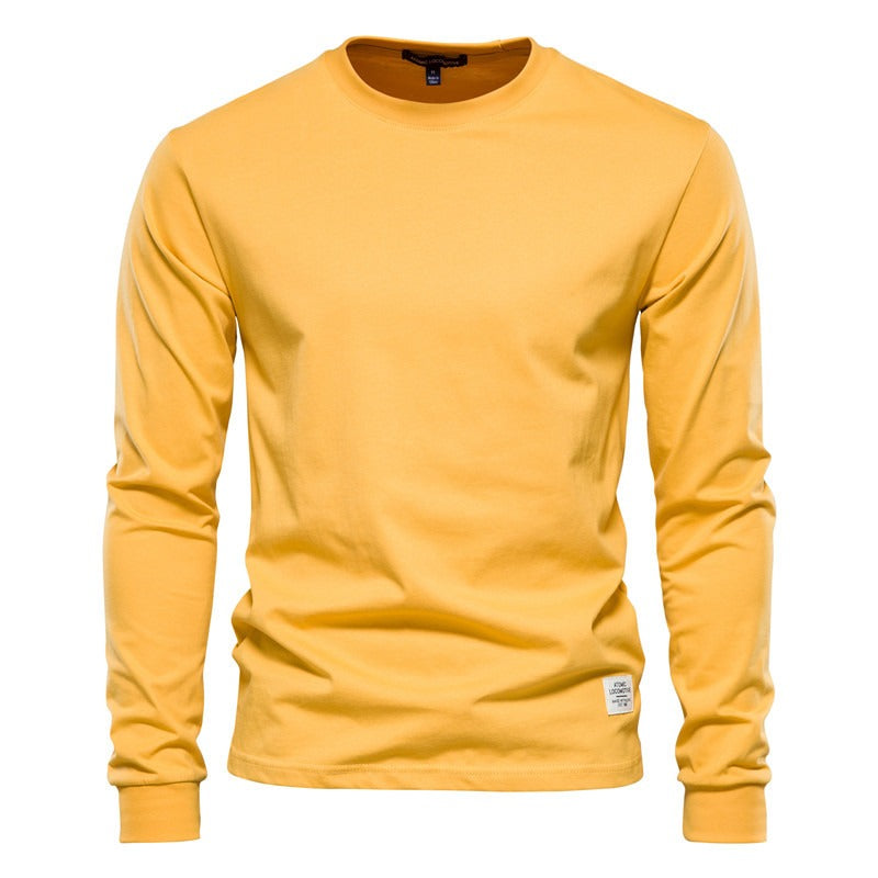 Autumn Fashion Long Sleeve New Men's Solid Long Sleeve Top High Street Inner Cotton T-Shirt