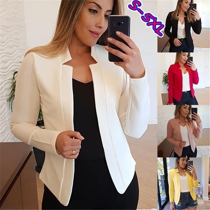 Heißer verkauf einfarbig casual professionelle kleine anzug jacke top für frauen kleidung