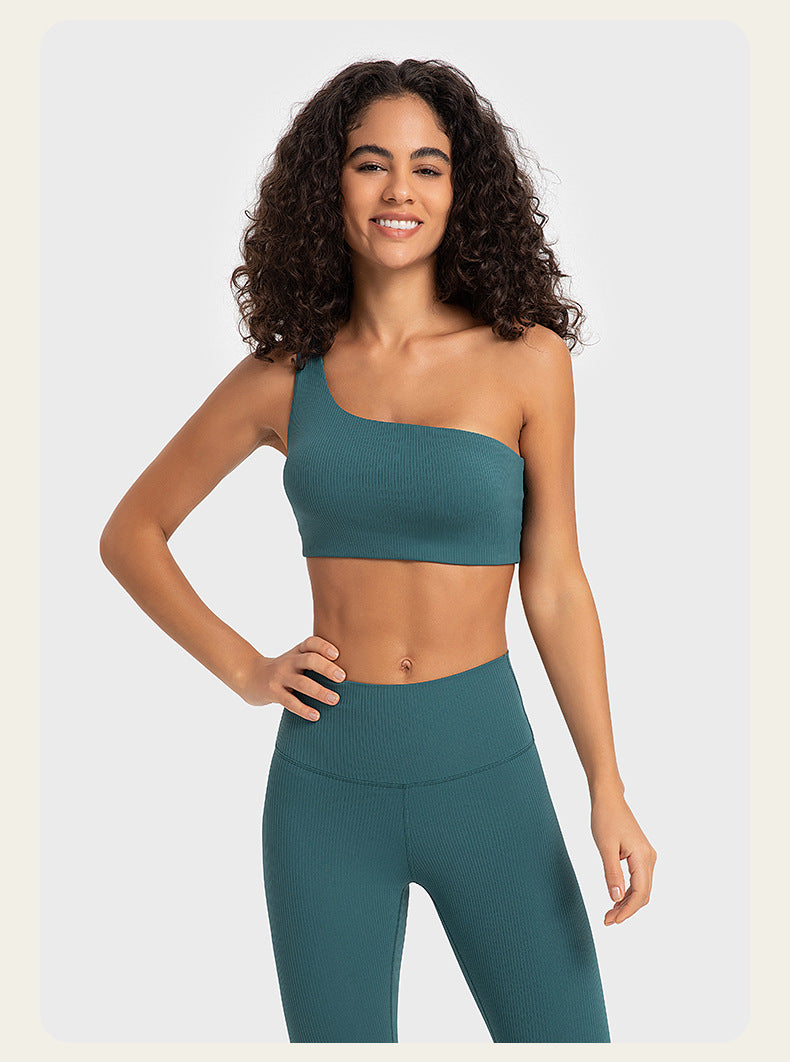 Yoga-Anzug, Hosenträgerweste, Damen, schönes Rückendesign, schräge Schultern, Tunning, Sport, Fitness, sexy Top 