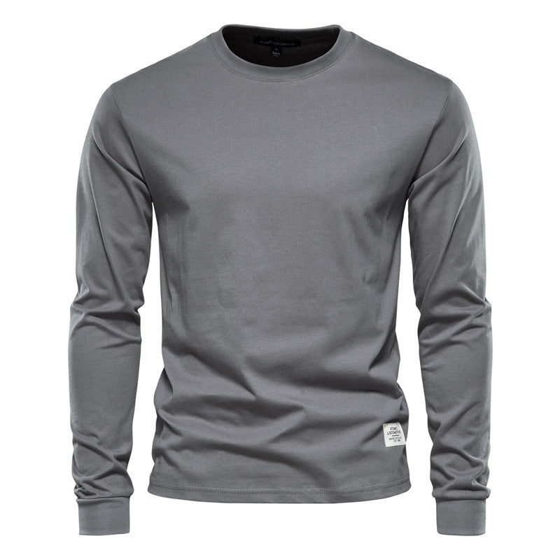 Autumn Fashion Long Sleeve New Men's Solid Long Sleeve Top High Street Inner Cotton T-Shirt