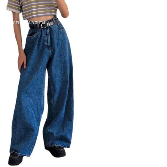 European and American Instagram Trendy Wide Leg Pants Cross border Exclusive Supply of Classic High Waist Denim Big Horn Pants in Stock