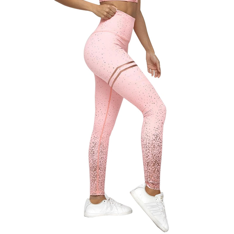 Point Print Leggings Women Graffiti Print Trouser Sexy High Waist Pants Fitness Clothing For Women