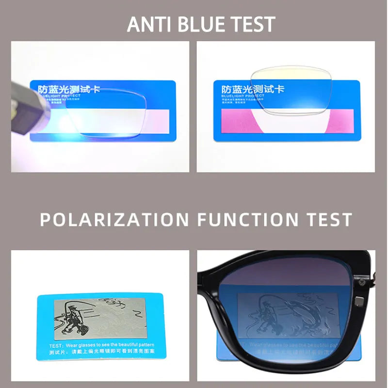 Anti-Blue Light Glasses with Multifunctional Polarized Sunglasses Clip