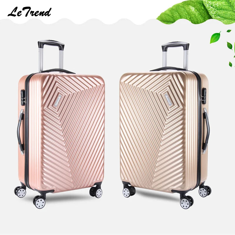 LeTrend Women Korea Rolling Luggage Spinner password Trolley Suitcase Wheels 20 inch Carry On Travel Bag Men Trunk - Mammalook