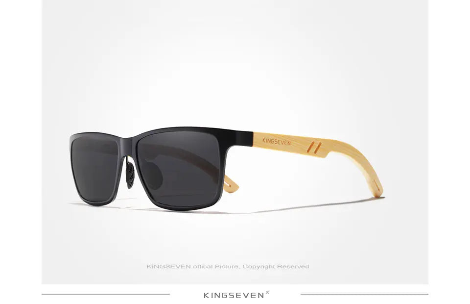 KINGSEVEN Brand Original Design Aluminum+Bamboo Natural Wooden Handmade Sunglasses Men Polarized Eyewear Sun Glasses For Women