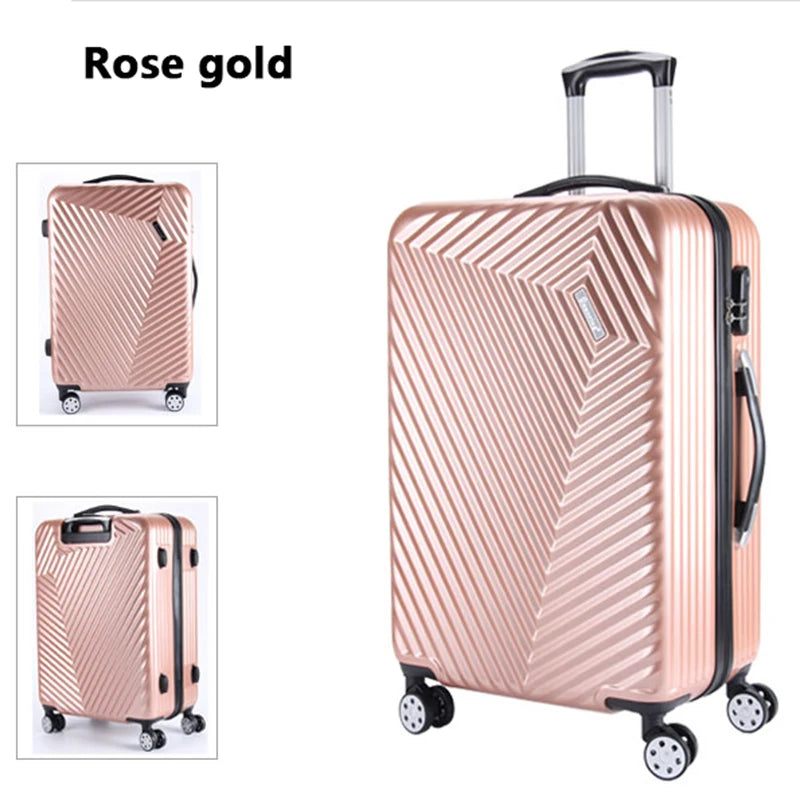 LeTrend Women Korea Rolling Luggage Spinner password Trolley Suitcase Wheels 20 inch Carry On Travel Bag Men Trunk - Mammalook