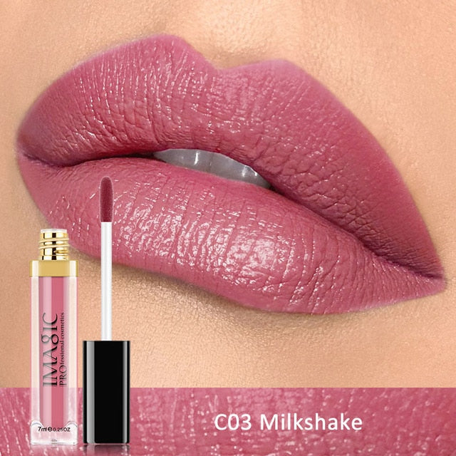 IMAGIC Wasserdicht Lip Gloss Matte Flüssigen Lippenstift Matte Lippenstift Lipkit Kosmetik Make-Up Nude 12 farbe