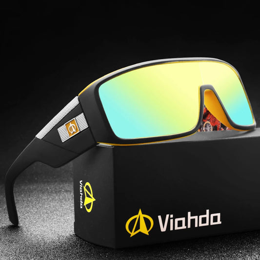 VIAHDA Cycling Sunglasses Men Large Frame Women Driving Glasses Camping Hiking Fishing Classic UV400