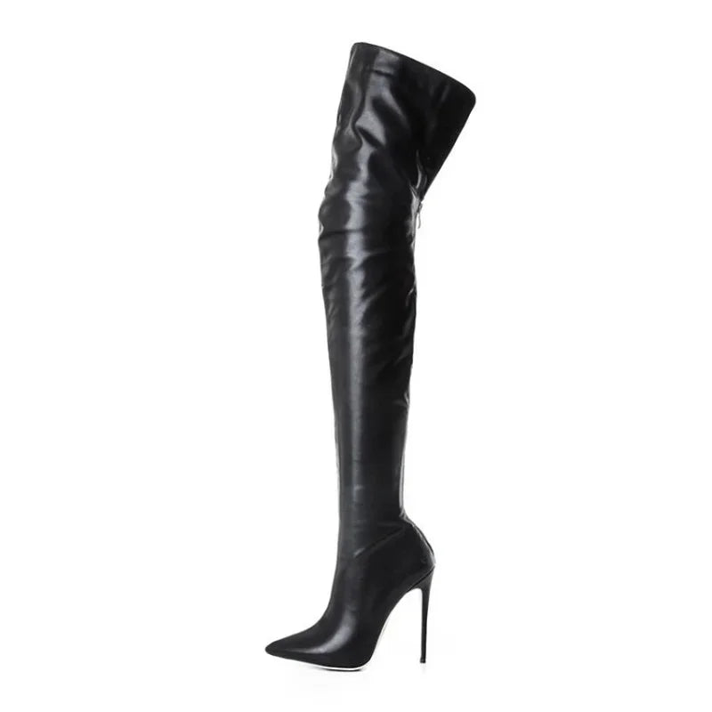 Women's Boots High Heel 11cm Over Knee Boots Large Size 34-43 Back Zipper Fashion Personality Boots