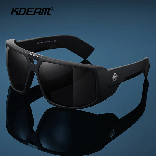 KDEAM Brand Design Men's Polarized Sunglasses Outdoor Sports Cycling Goggles Mirrored 1.1MM Lens UV400 Gafas de sol Women Shades