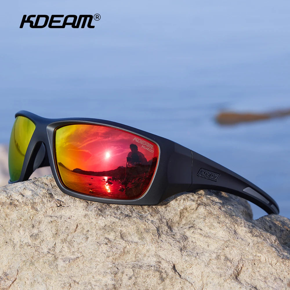 KDEAM High Quality TR90 Material Riding Sunglasses Men's Performance Cycling Sunglasses Polarized Shades Only Sunglass