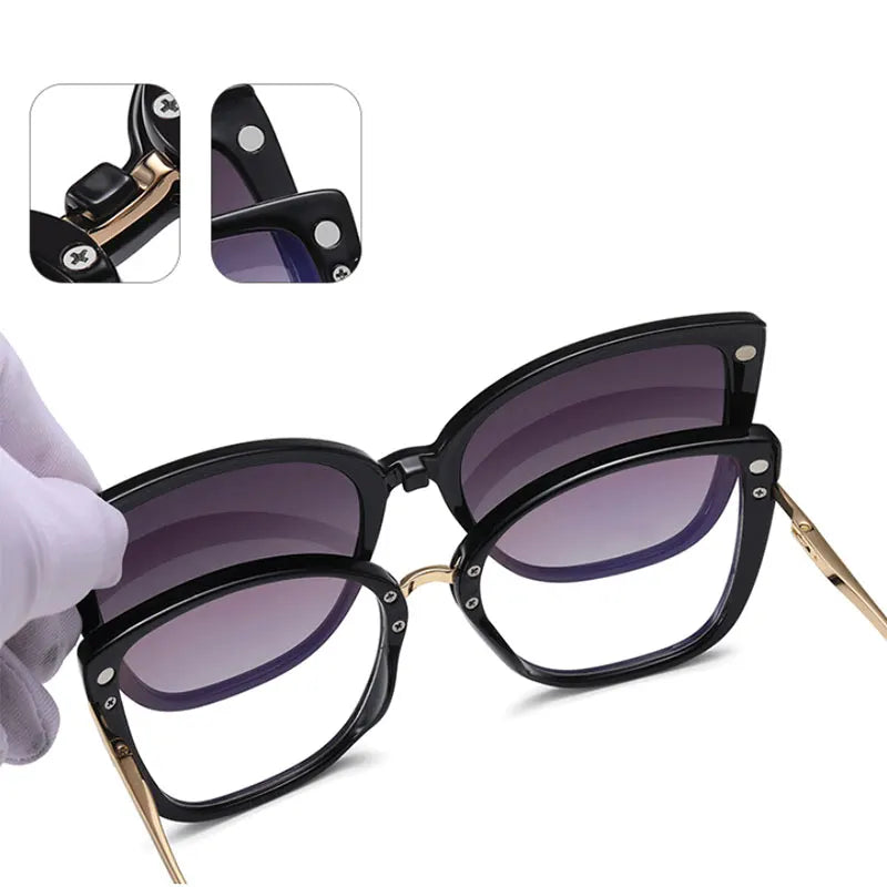 Anti-Blue Light Glasses with Multifunctional Polarized Sunglasses Clip