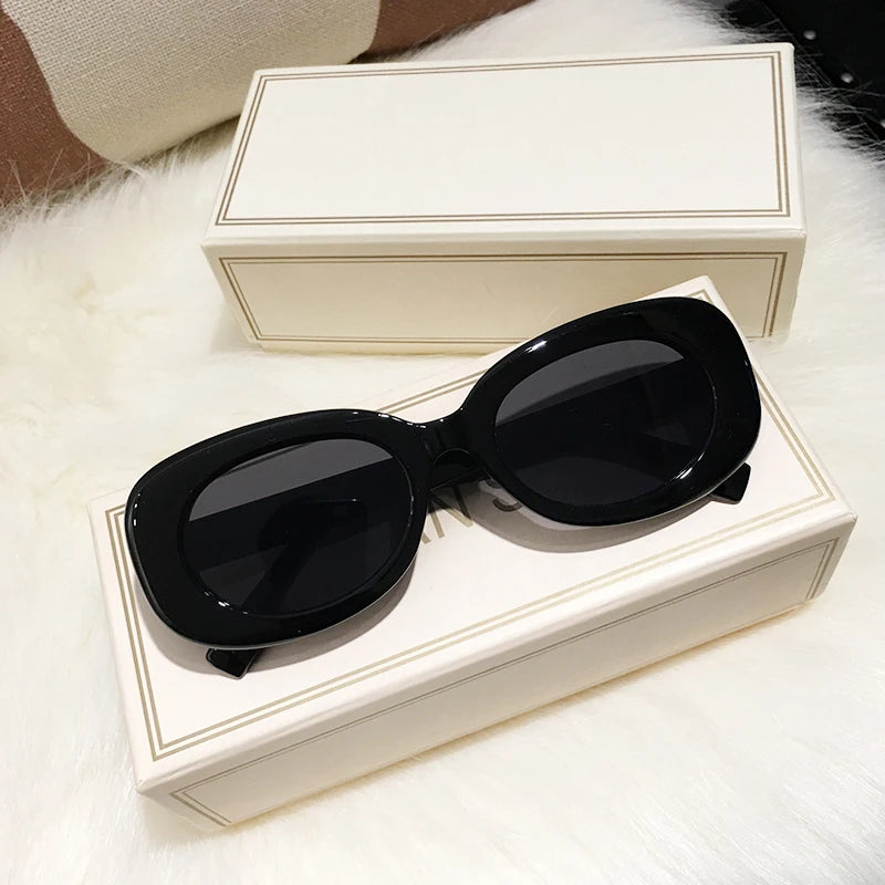 New Luxury Cat Eye Sunglasses for Women Men Retro Vintage Sun Glasses Lovely Red Frame Trend Oval Shades Eyeglasses Female UV400